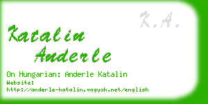 katalin anderle business card